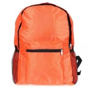 NYLON FOLDING WATER RESISTANT BACKPACK SCHOOL BAG FOR CAMPING HIKING (ORANGE)