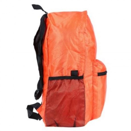 NYLON FOLDING WATER RESISTANT BACKPACK SCHOOL BAG FOR CAMPING HIKING (ORANGE)