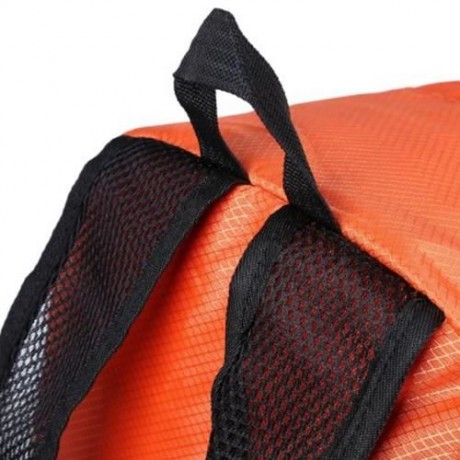 NYLON FOLDING WATER RESISTANT BACKPACK SCHOOL BAG FOR CAMPING HIKING (ORANGE)