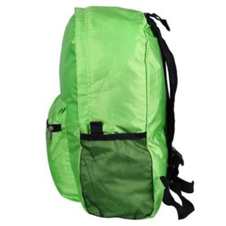 NYLON FOLDING WATER RESISTANT BACKPACK SCHOOL BAG FOR CAMPING HIKING (GREEN)