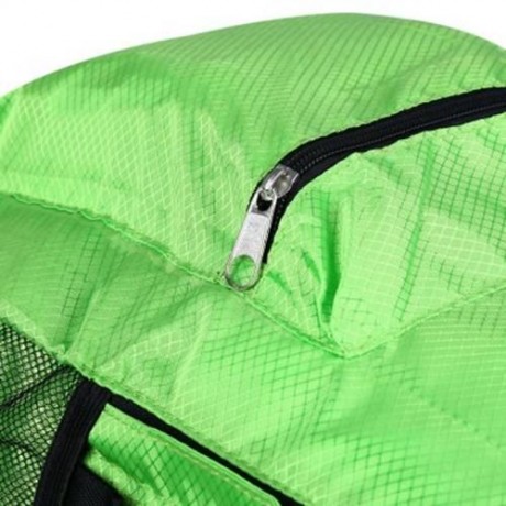 NYLON FOLDING WATER RESISTANT BACKPACK SCHOOL BAG FOR CAMPING HIKING (GREEN)