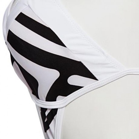 SEXY BIKINI ZEBRA PRINT RHINESTONE EMBELLISHED WIRE LOOP ONE PIECE SWIMMING SUIT FOR LADY 