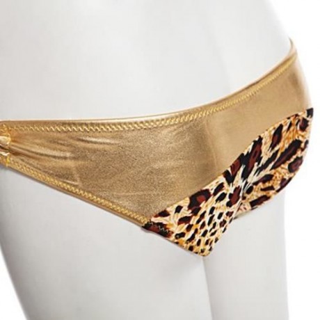 SEXY BIKINI ZEBRA PRINT RHINESTONE EMBELLISHED WIRE LOOP ONE PIECE SWIMMING SUIT FOR LADY 