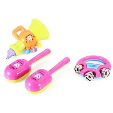 KIDS DRUM RATTLES MUSICAL GAME INSTRUMENT ASSEMBLY INTELLIGENCE DEVELOPMENT TOY SET (COLOR