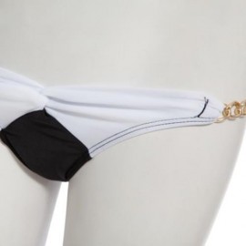 WOMEN SEXY PUSH UP PADDED BIKINI SET TOPS BOTTOM BEACH SWIMWEAR (BLACK  WHITE)