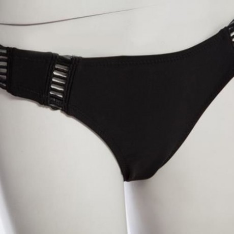 WOMEN SEXY HALTER TRIANGLE PADDING BIKINI SET SWIMWEAR (BLACK)