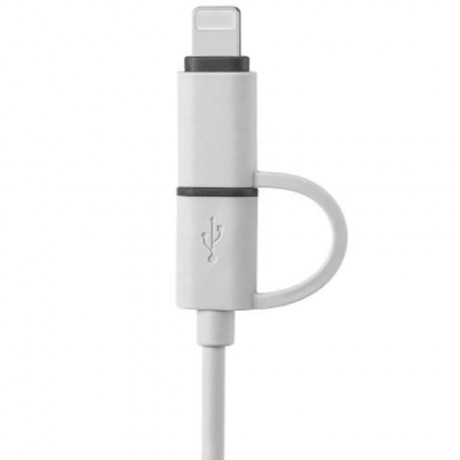 1M ROMOSS CB20 2 IN 1 8 PIN TO MICRO USB SMART DATA SYNC TRANSFER CABLE CHARGING CORD LINE