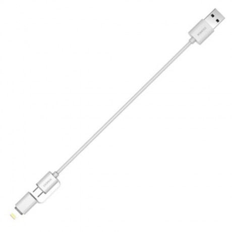 1M ROMOSS CB20 2 IN 1 8 PIN TO MICRO USB SMART DATA SYNC TRANSFER CABLE CHARGING CORD LINE