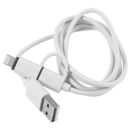 1M ROMOSS CB20 2 IN 1 8 PIN TO MICRO USB SMART DATA SYNC TRANSFER CABLE CHARGING CORD LINE