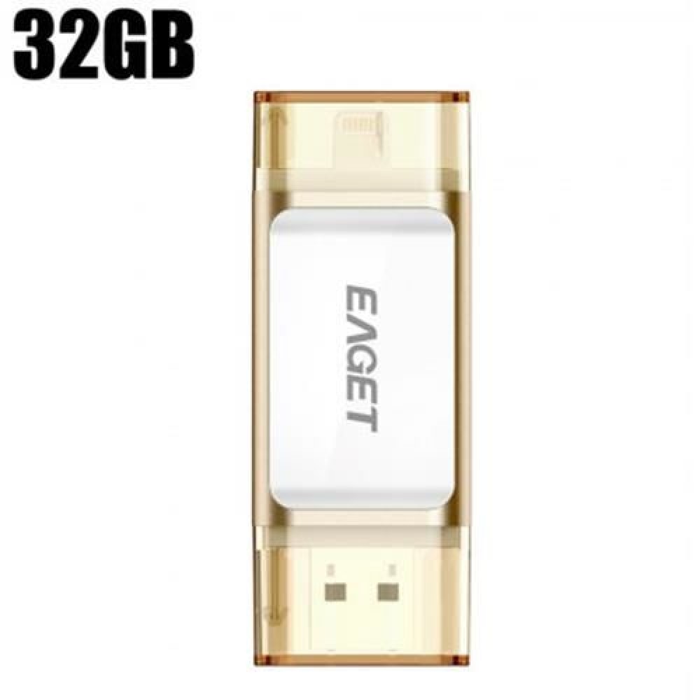 EAGET I60 USB 3.0 32GB OTG FLASH DRIVE WITH CONNECTOR (CHAMPAGNE)