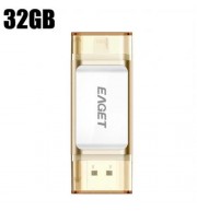 EAGET I60 USB 3.0 32GB OTG FLASH DRIVE WITH CONNECTOR (CHAMPAGNE)