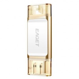 EAGET I60 USB 3.0 32GB OTG FLASH DRIVE WITH CONNECTOR (CHAMPAGNE)