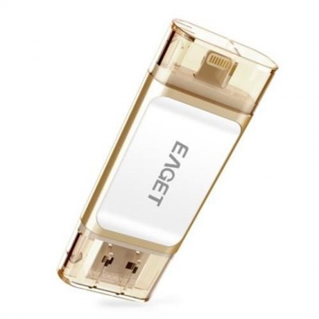 EAGET I60 USB 3.0 32GB OTG FLASH DRIVE WITH CONNECTOR (CHAMPAGNE)
