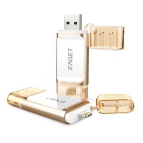 EAGET I60 USB 3.0 32GB OTG FLASH DRIVE WITH CONNECTOR (CHAMPAGNE)