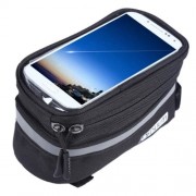 DUUTI TOUCHSCREEN BIKE PHONE CASE BICYCLE FRAME FRONT TUBE HANDLEBAR BAG PANNIERS (BLACK)
