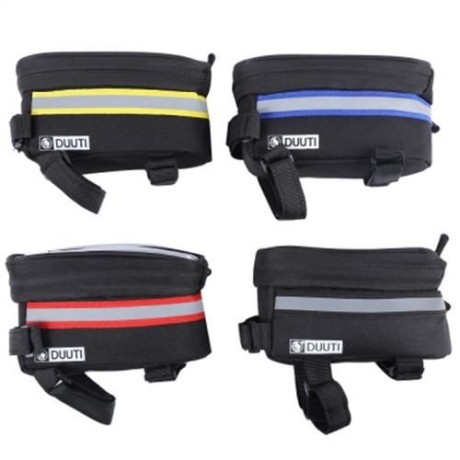DUUTI TOUCHSCREEN BIKE PHONE CASE BICYCLE FRAME FRONT TUBE HANDLEBAR BAG PANNIERS (BLACK)