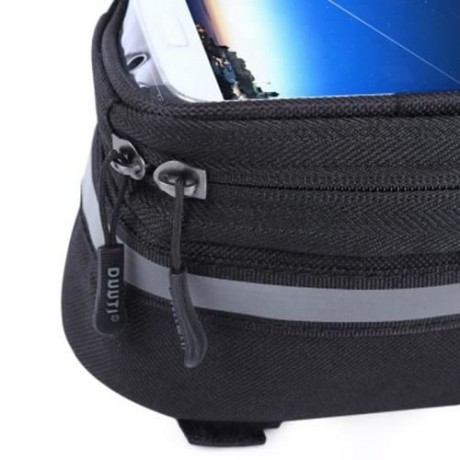 DUUTI TOUCHSCREEN BIKE PHONE CASE BICYCLE FRAME FRONT TUBE HANDLEBAR BAG PANNIERS (BLACK)