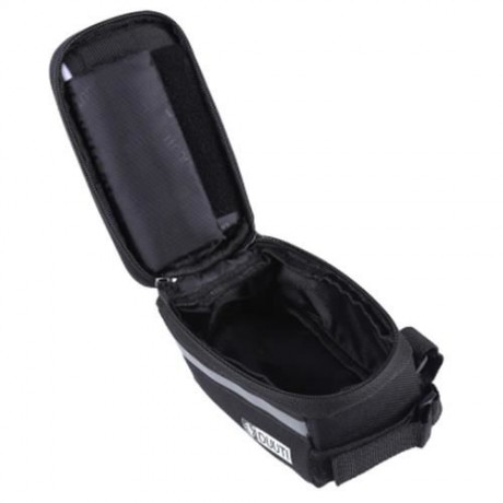 DUUTI TOUCHSCREEN BIKE PHONE CASE BICYCLE FRAME FRONT TUBE HANDLEBAR BAG PANNIERS (BLACK)
