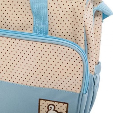 5PCS MULTIFUNCTIONAL DOT NAPPY CHANGING MUMMY HANDBAG DIAPER PAD FEEDING BOTTLE HOLDER FOO
