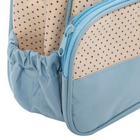5PCS MULTIFUNCTIONAL DOT NAPPY CHANGING MUMMY HANDBAG DIAPER PAD FEEDING BOTTLE HOLDER FOO