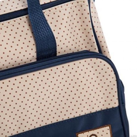 5PCS MULTIFUNCTIONAL DOT NAPPY CHANGING MUMMY HANDBAG DIAPER PAD FEEDING BOTTLE HOLDER FOO