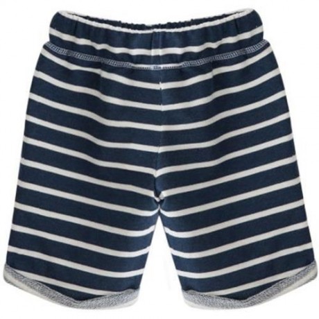 CASUAL SOFT COTTON SUMMER STRAIGHT LEG STRETCHY WAIST BOYS PANTS (DEEP BLUE)