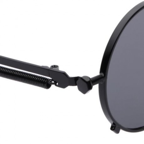 STYLISH COLORED COATING LADIES EYEWEAR ROUND FRAME PUNK FROG SUNGLASSES (BLACK)