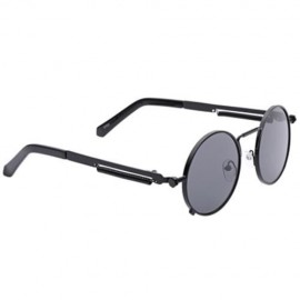 STYLISH COLORED COATING LADIES EYEWEAR ROUND FRAME PUNK FROG SUNGLASSES (BLACK)