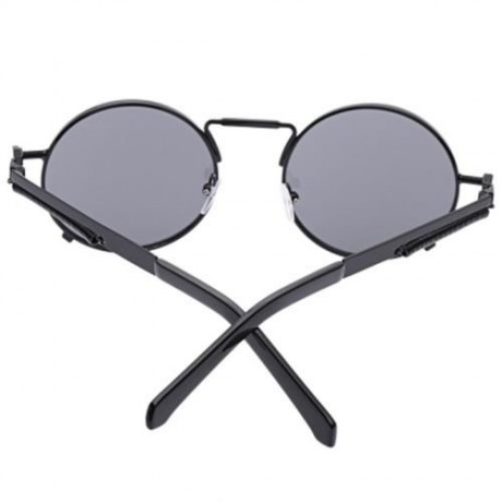 STYLISH COLORED COATING LADIES EYEWEAR ROUND FRAME PUNK FROG SUNGLASSES (BLACK)
