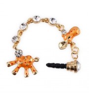 FASHION GIRAFFE SHAPE 3.5MM DUSTPROOF PLUG HEADPHONE EARPHONE JACK CAP (ORANGE)