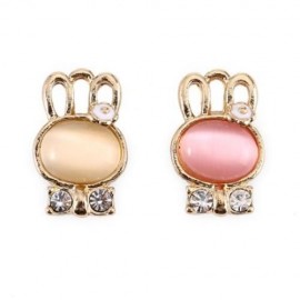 STYLISH RHINESTONE BUNNY CAT SHAPE HOME STICKER FOR IPHONE (WHITE)
