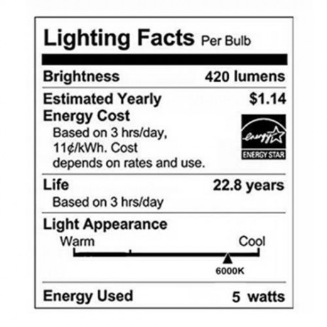 LIGHTME 4PCS 5W 110-240V 420LM E27 G45 3000K LED BULBS (WHITE LIGHT)
