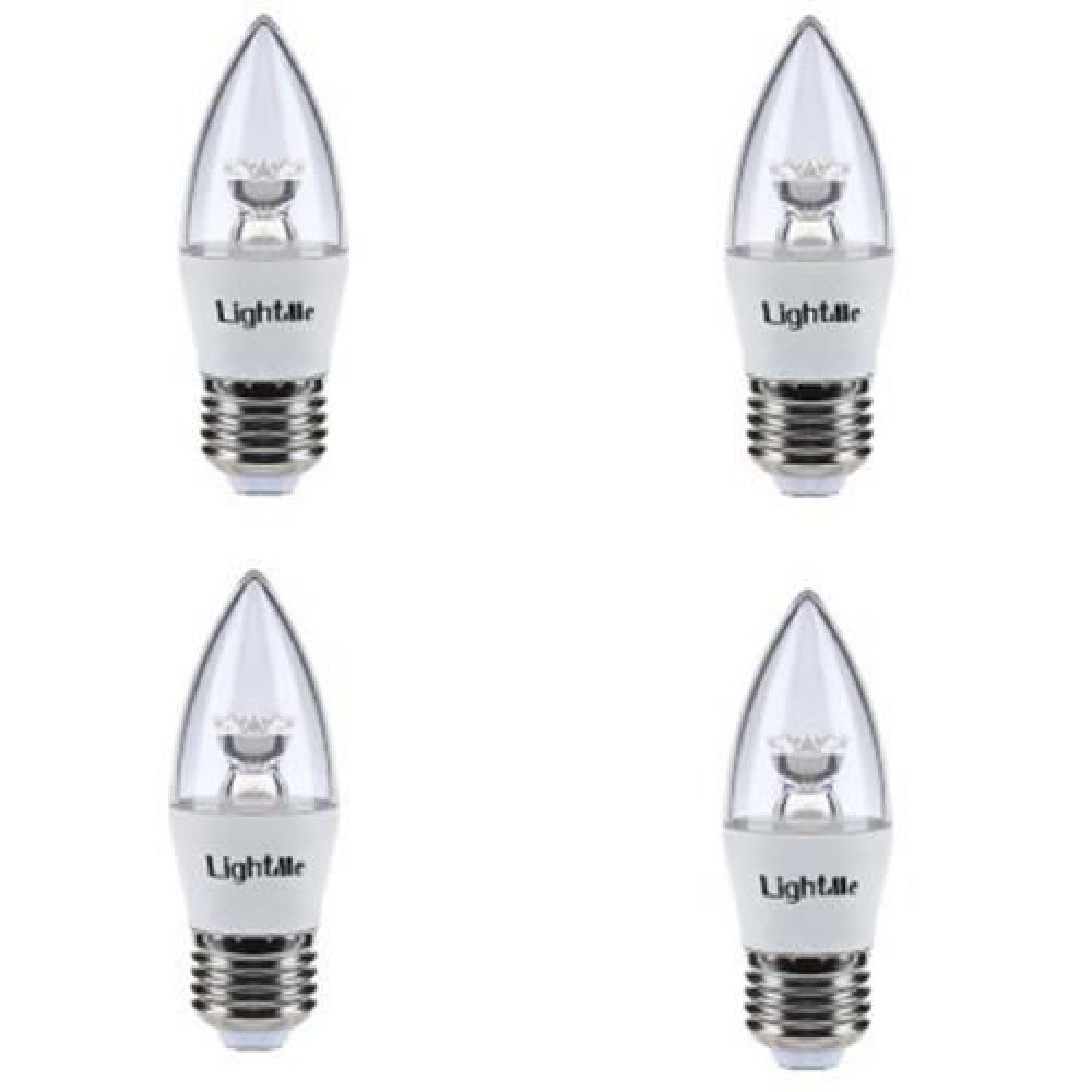 LIGHTME 4PCS 5W 110-240V 420LM C37 E27 3000K LED BULBS (WARM WHITE LIGHT)