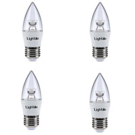 LIGHTME 4PCS 5W 110-240V 420LM C37 E27 3000K LED BULBS (WARM WHITE LIGHT)