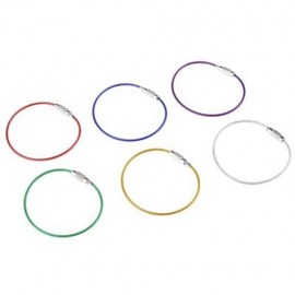 OUTDOOR MULTIFUNCTION KEY RING STEEL WIRE ROPE (RED)