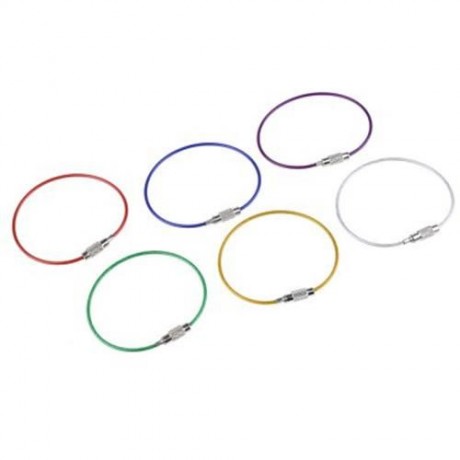 OUTDOOR MULTIFUNCTION KEY RING STEEL WIRE ROPE (RED)