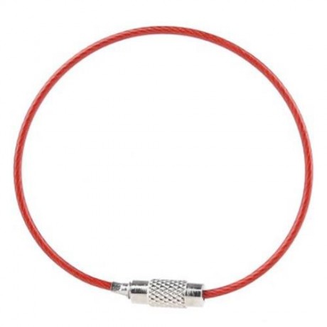 OUTDOOR MULTIFUNCTION KEY RING STEEL WIRE ROPE (RED)