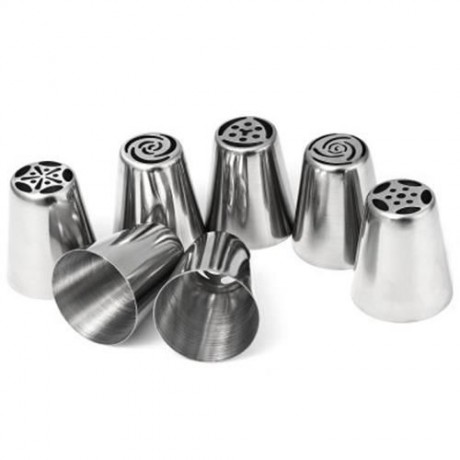7PCS STAINLESS STEEL RUSSIAN ICING PIPING NOZZLES PASTRY DECORATING TIPS KITCHEN ACCESSORI