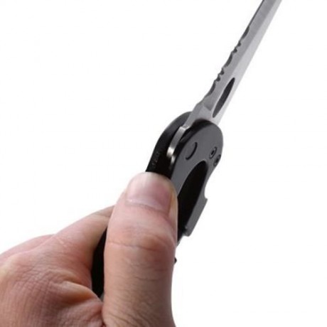 MULTIFUNCTION CAMPING HIKING MOUNTAINEERING CLIMBING CARABINER KNIFE OUTDOOR GEAR (BLACK)