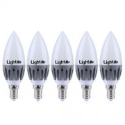 LIGHTME 5PCS LIGHTME E14 220-240V C37 3W LED BULB SMD 2835 SPOT GLOBE LIGHTING (COOL WHITE