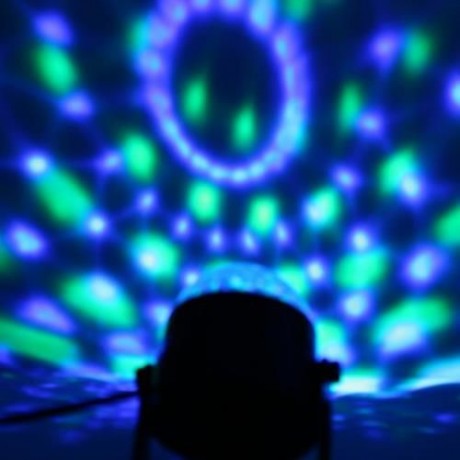 LED RGB CRYSTAL MAGIC BALL EFFECT LIGHTS PARTY LIGHTING WITH REMOTE CONTROLLER (BLACK)