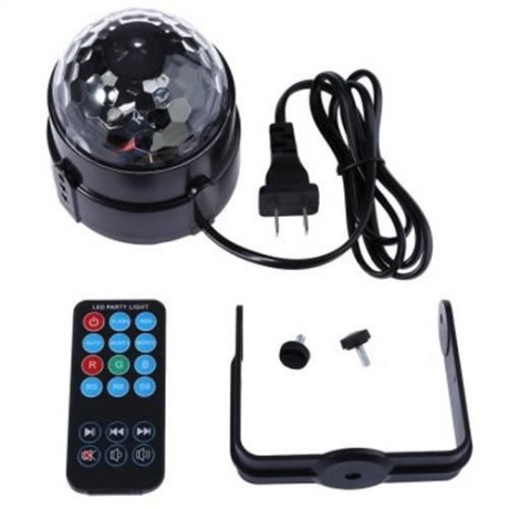 LED RGB CRYSTAL MAGIC BALL EFFECT LIGHTS PARTY LIGHTING WITH REMOTE CONTROLLER (BLACK)