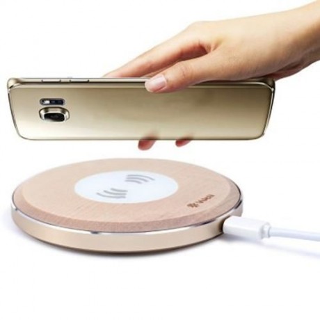 VDELI QI - 005 LIMITLESS SERIES WIRELESS CHARGER WOODEN QI RAPID CHARGING PAD (WOOD COLOR)