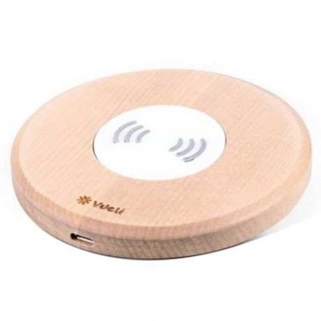 VDELI QI - 001 WIRELESS CHARGING PAD WIRELESS CHARGER FOR ALL QI-ENABLED DEVICES (WOOD GAI