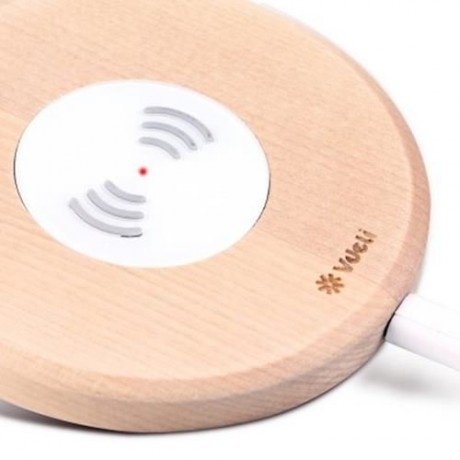 VDELI QI - 001 WIRELESS CHARGING PAD WIRELESS CHARGER FOR ALL QI-ENABLED DEVICES (WOOD GAI