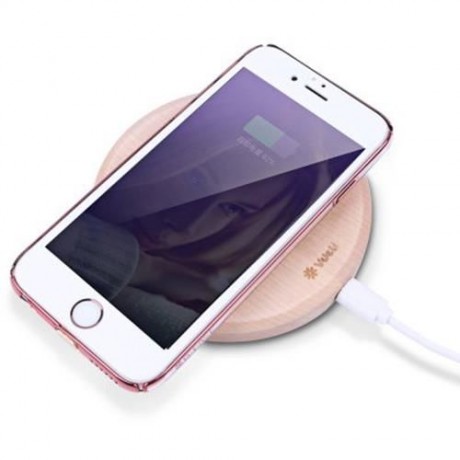 VDELI QI - 001 WIRELESS CHARGING PAD WIRELESS CHARGER FOR ALL QI-ENABLED DEVICES (WOOD GAI