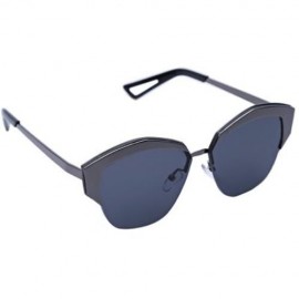 VINTAGE UNISEX  IRREGULARITY FRAME BICOLOR COLORED COATING SUNGLASSES (GUN GREY FRAME GREY