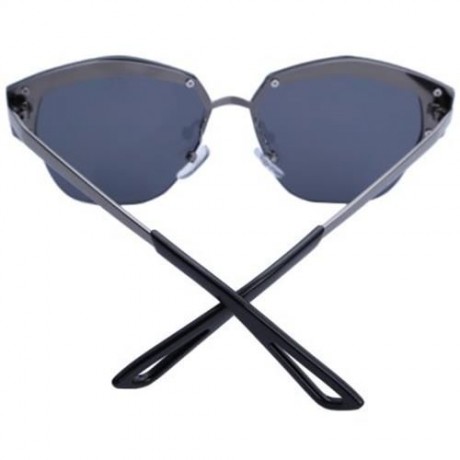 VINTAGE UNISEX  IRREGULARITY FRAME BICOLOR COLORED COATING SUNGLASSES (GUN GREY FRAME GREY