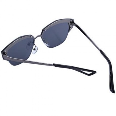VINTAGE UNISEX  IRREGULARITY FRAME BICOLOR COLORED COATING SUNGLASSES (GUN GREY FRAME GREY