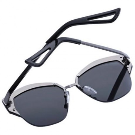 VINTAGE UNISEX  IRREGULARITY FRAME BICOLOR COLORED COATING SUNGLASSES (GUN GREY FRAME GREY